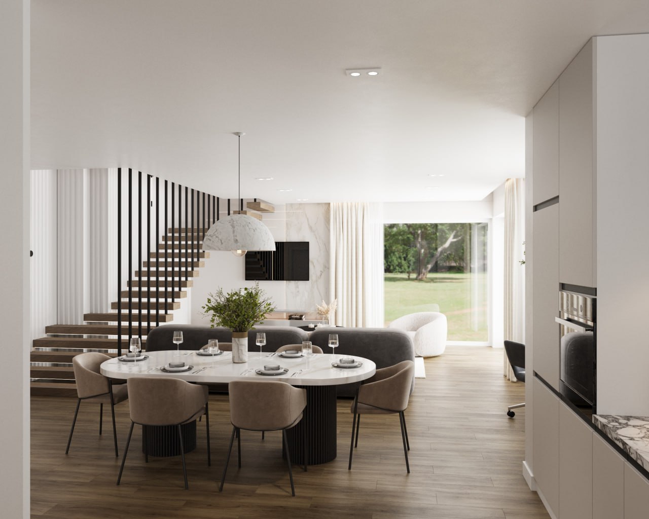 Projekt wnętrza domu 185 m² – VM Projekt