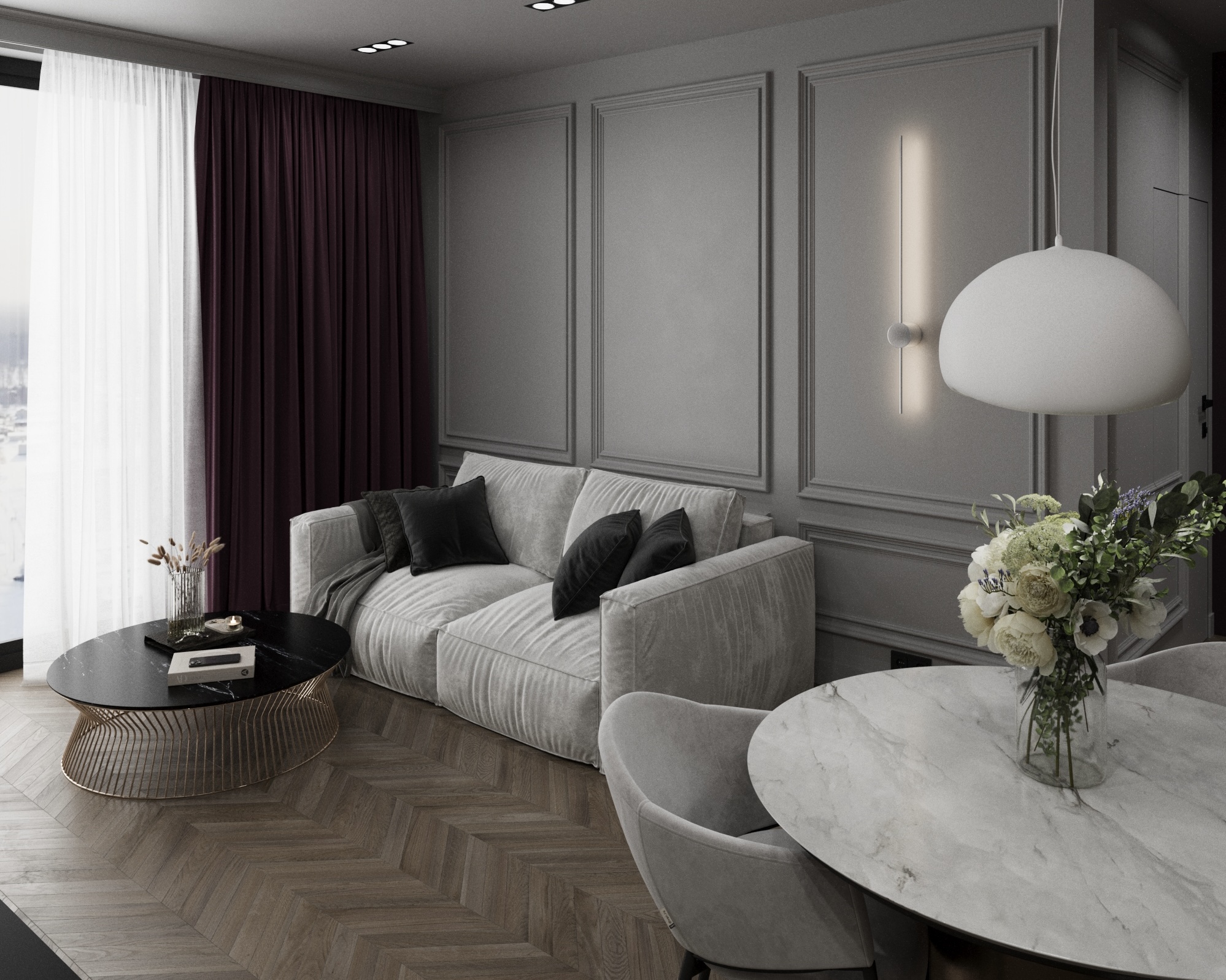 Projekt wnętrza mieszkania 43 m² – VM Projekt